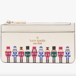 kate spade Oh What Fun! Nutcracker large slim cardholder NWT